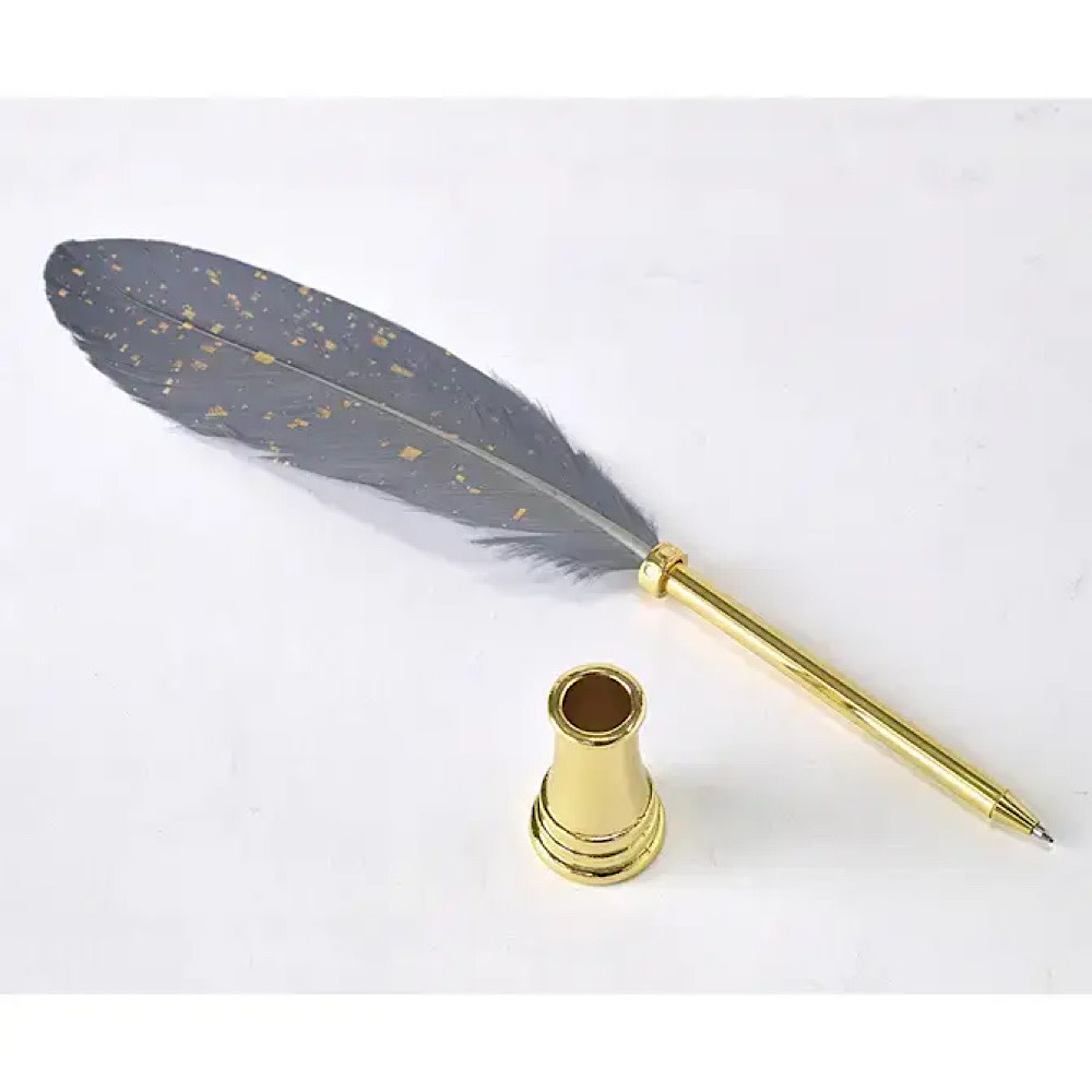 Quill Ballpoint Pen & Stand - Sparkling Grey