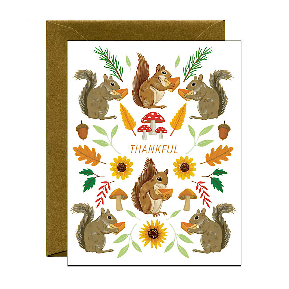Yeppie Paper - Thankful Squirrels Card