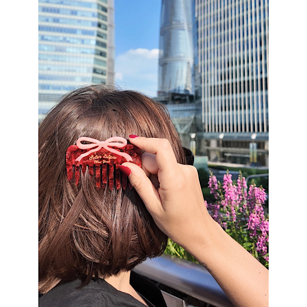 Solar Eclipse Pocket Comb - Vintage Bow