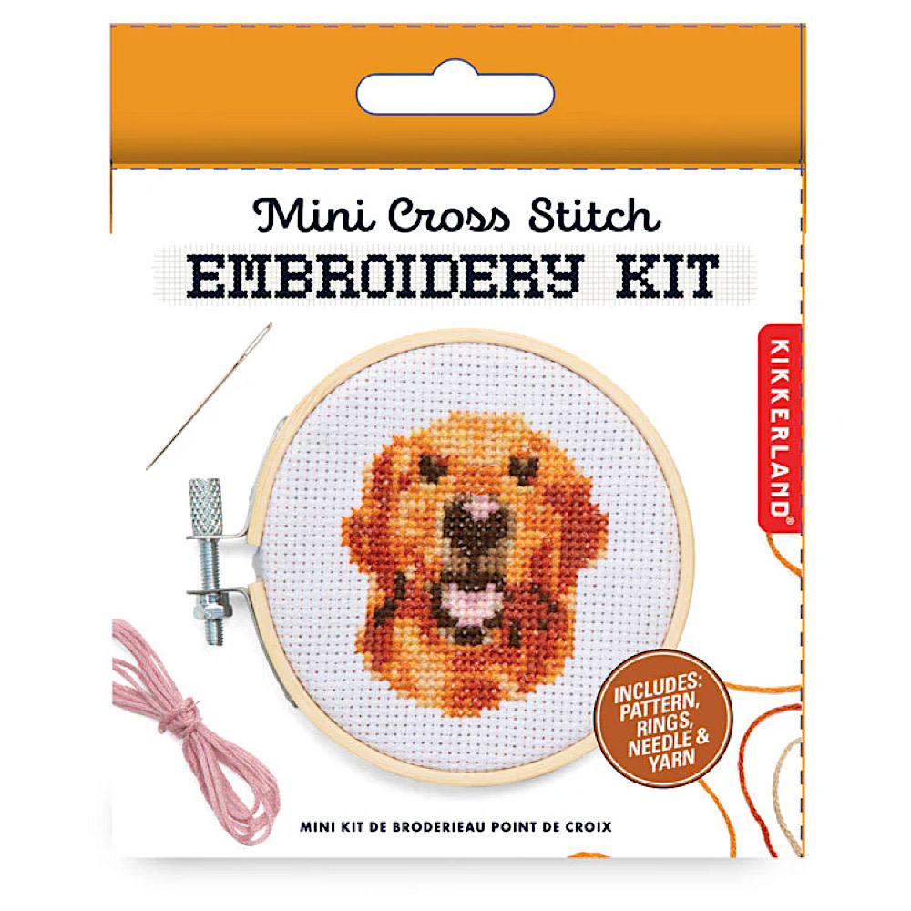 Mini Cross Stitch Embroidery Kit - Dog