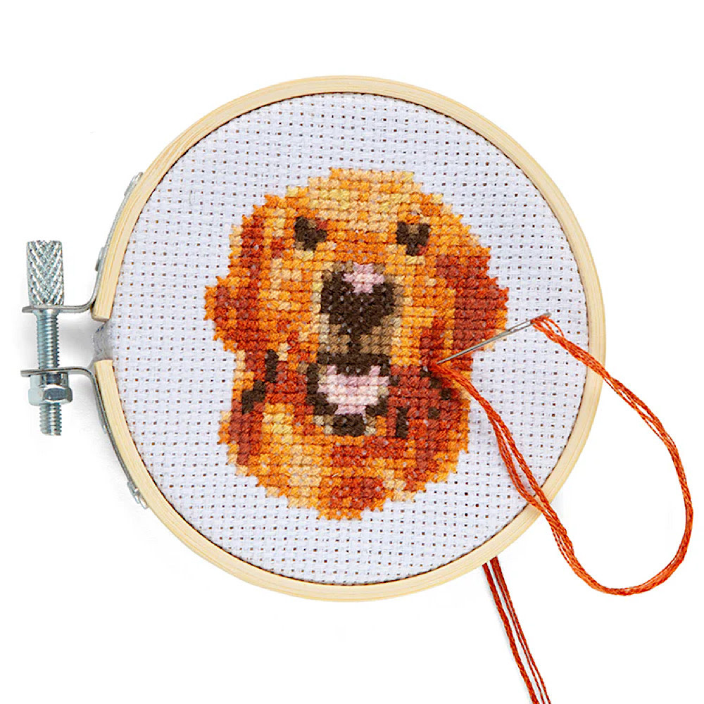 Mini Cross Stitch Embroidery Kit - Dog