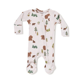 Angel Dear Angel Dear 2 Way Zipper Footie Romper - Sweet Brown Bears