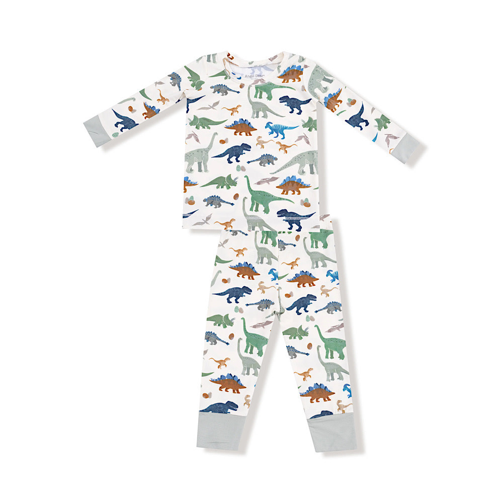 Angel Dear Angel Dear Long Sleeve Loungewear Set - Washy Dinos
