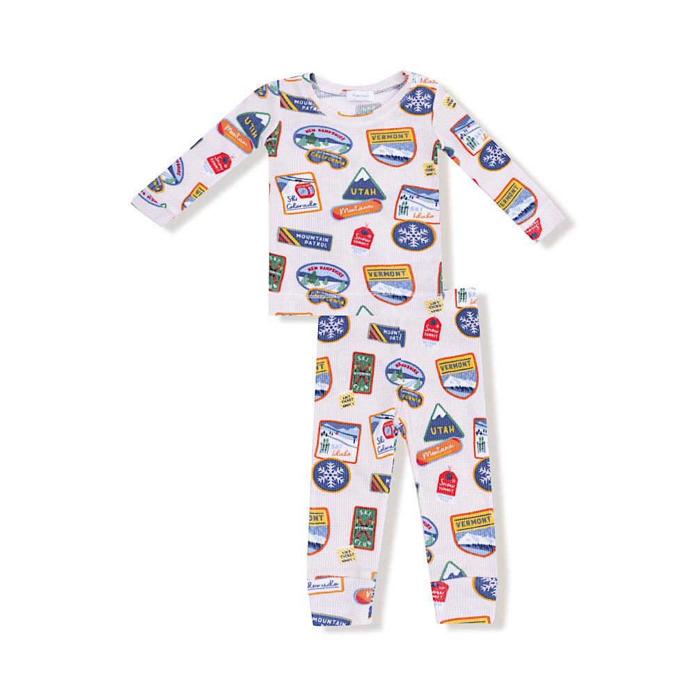 Angel Dear Angel Dear Long Sleeve Loungewear Set - Vintage State Snow Sport Patches