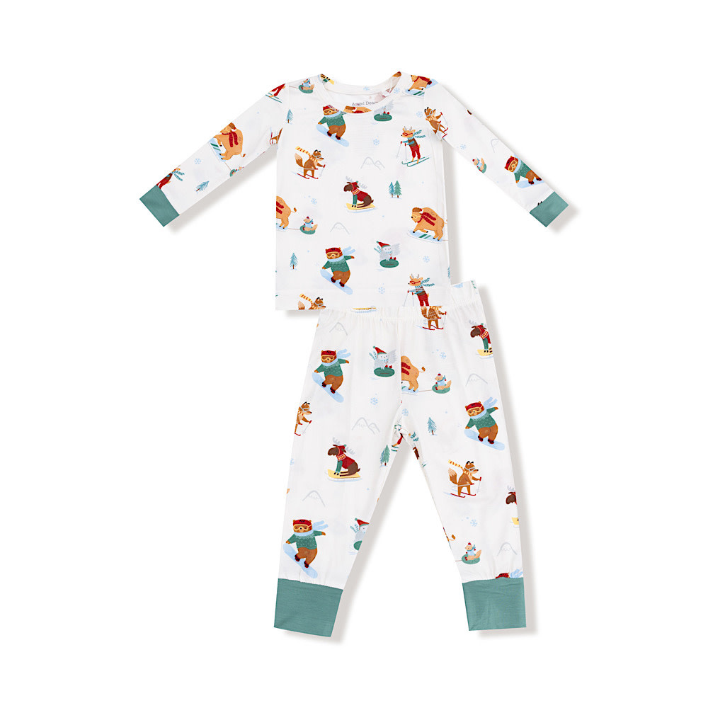 Angel Dear Angel Dear Long Sleeve Loungewear Set - Winter Animal Sports