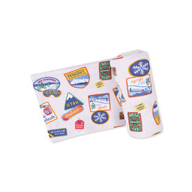 Angel Dear Angel Dear Swaddle Blanket 45 x 45- Vintage State Snow Sports Patches