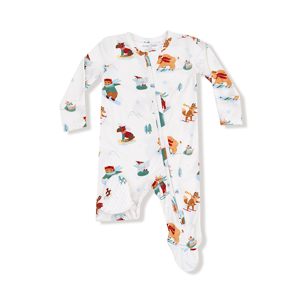 Angel Dear Angel Dear 2 Way Zipper Footie Romper - Winter Animal Sports