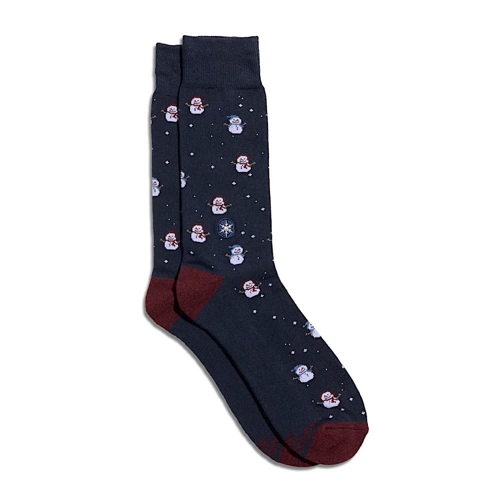 Conscious Step Conscious Step Socks - Navy Snowmen