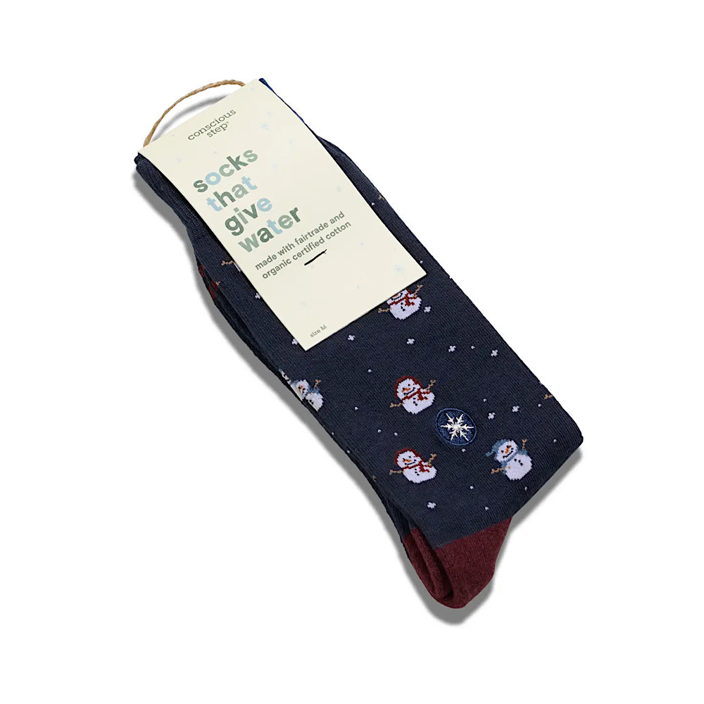 Conscious Step Socks - Navy Snowmen