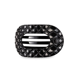 Teleties Teleties Flat Round Clip - Medium - Jet Black Quilted