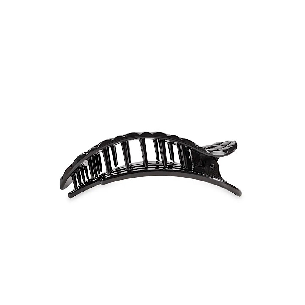 Teleties Flat Round Clip - Small - Jet Black Quilted