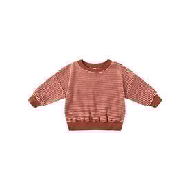 Quincy Mae Quincy Mae Velour Relaxed Sweatshirt - Candy Stripe