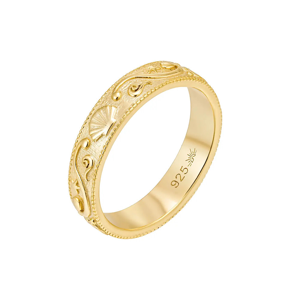 The Salty Gem Sol Surfer Ring - Gold Vermeil -
