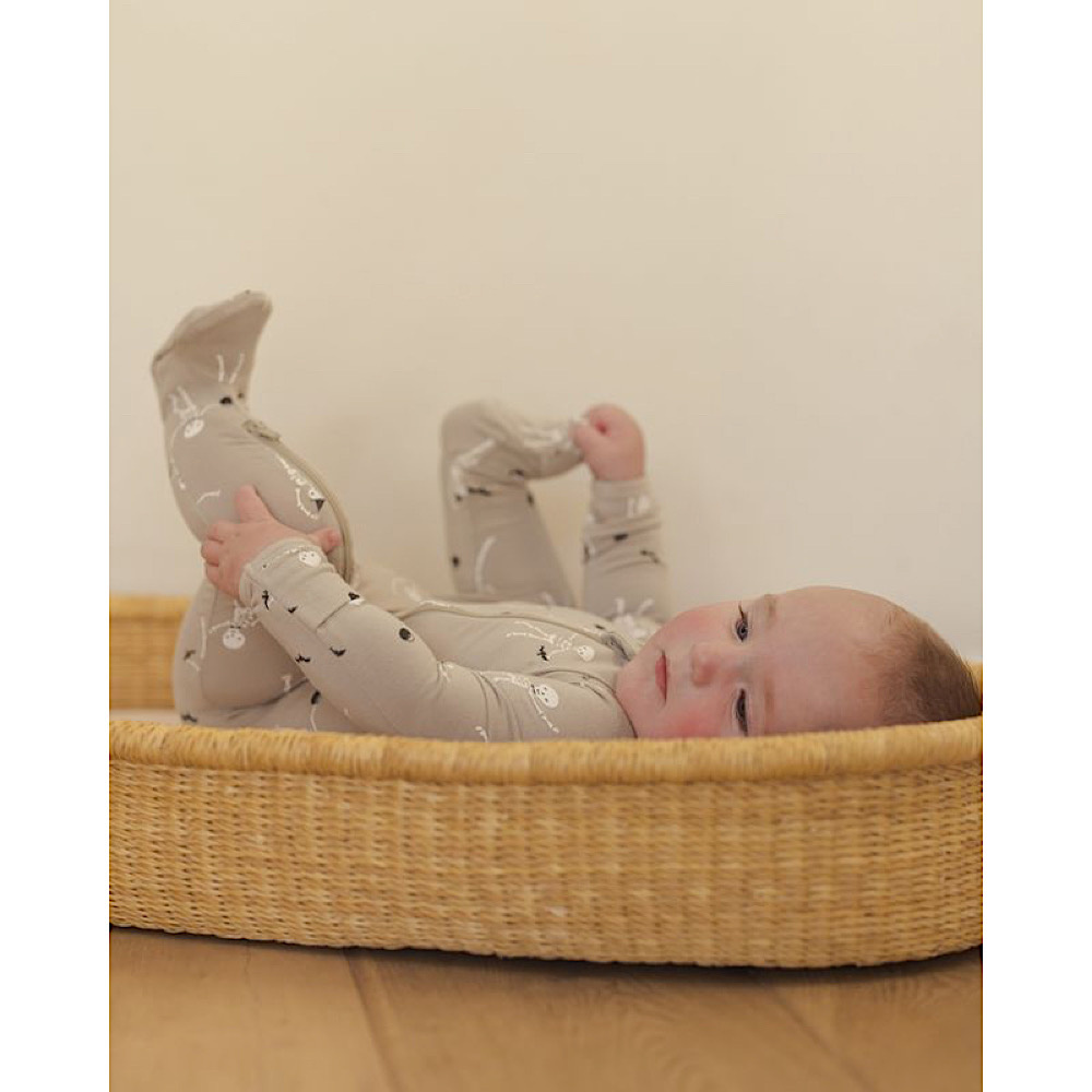 Quincy Mae Bamboo Zip Footie - Skeletons