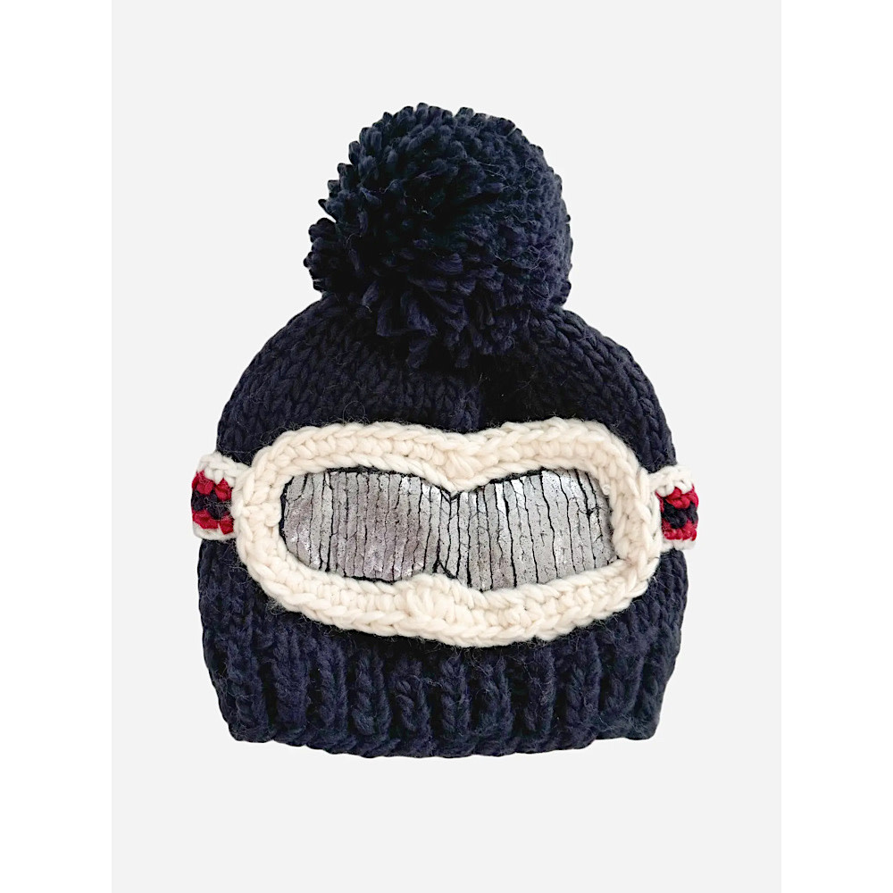 The Blueberry Hill Adult Hat Ski Goggles Navy