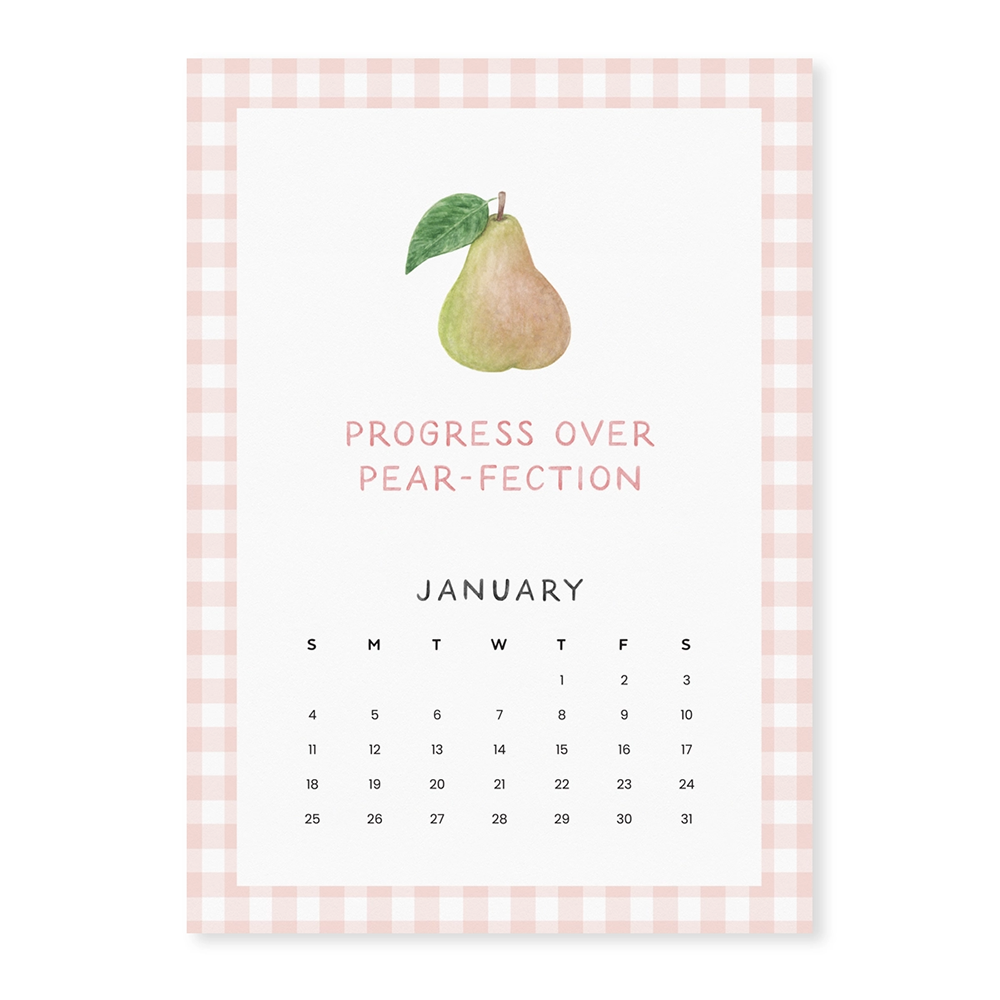 Amy Zhang 2026 Magnetic Kitchen Calendar - Farmers Market Affirmations