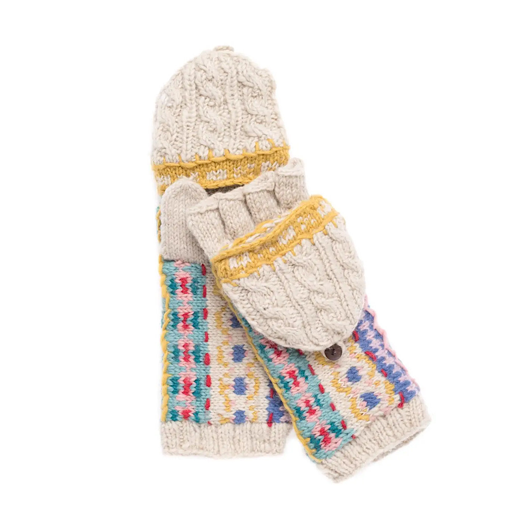 French Knot French Knot - Hardwick Convertible Mittens - Natural/Multi