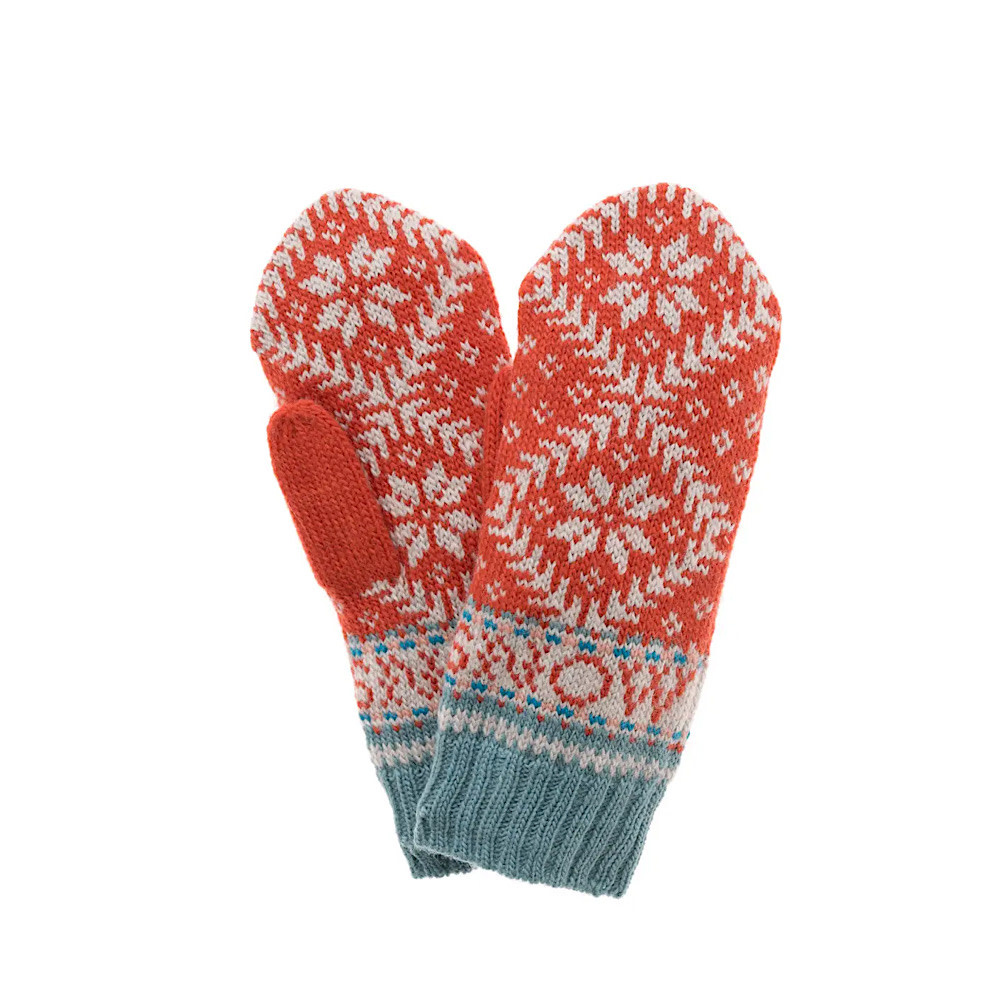 French Knot - Novelty Nordic Mitten - Tomato