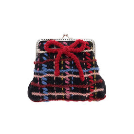French Knot French Knot - Plaid Clasp Pouch - Black