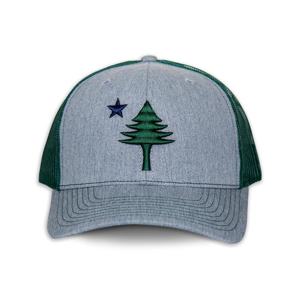Old Maine Flag Trucker Hat - Heather