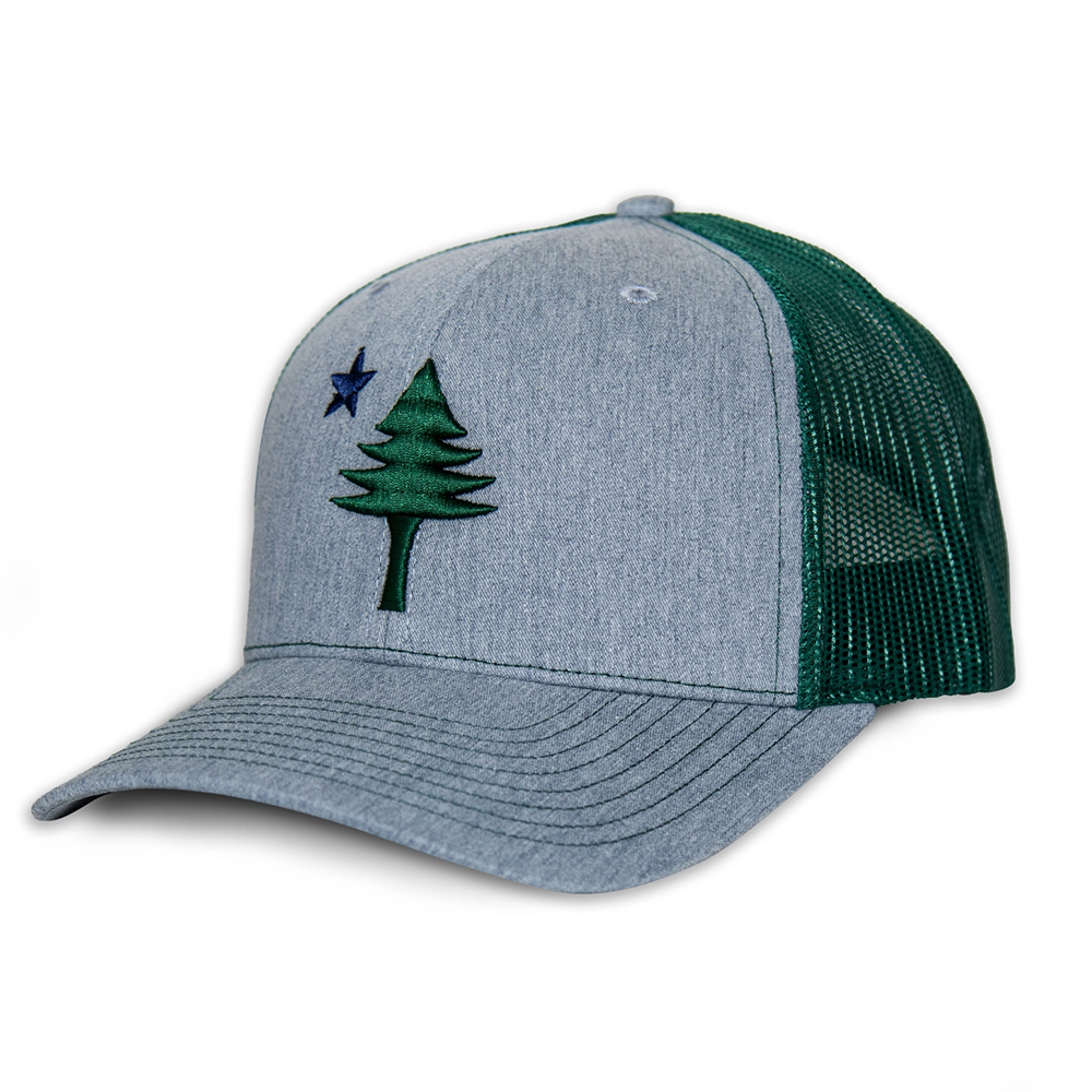 Old Maine Flag Trucker Hat - Heather