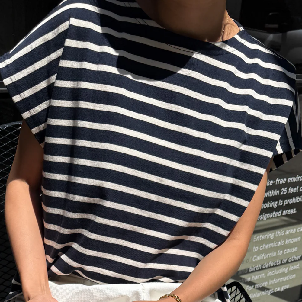Le Bon Shoppe Manon Tee - Navy White Stripe