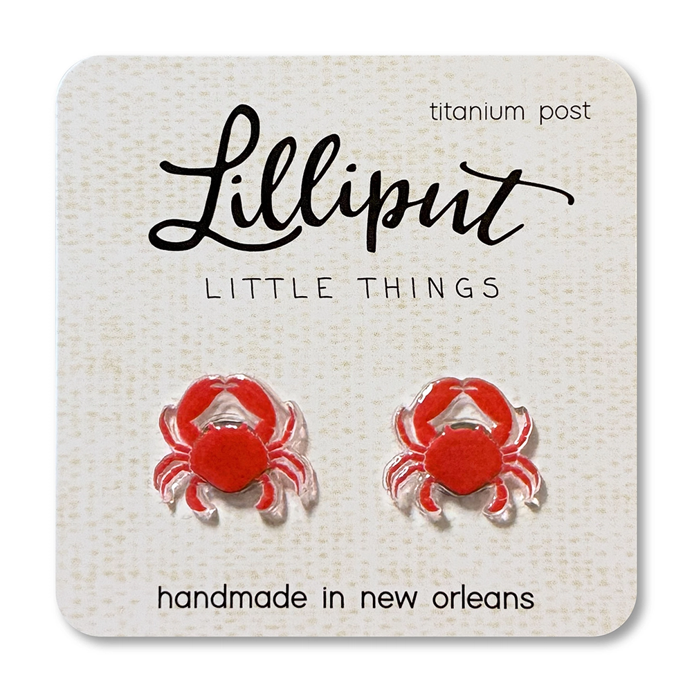 Lilliput Little Things Earrings - Red Crab