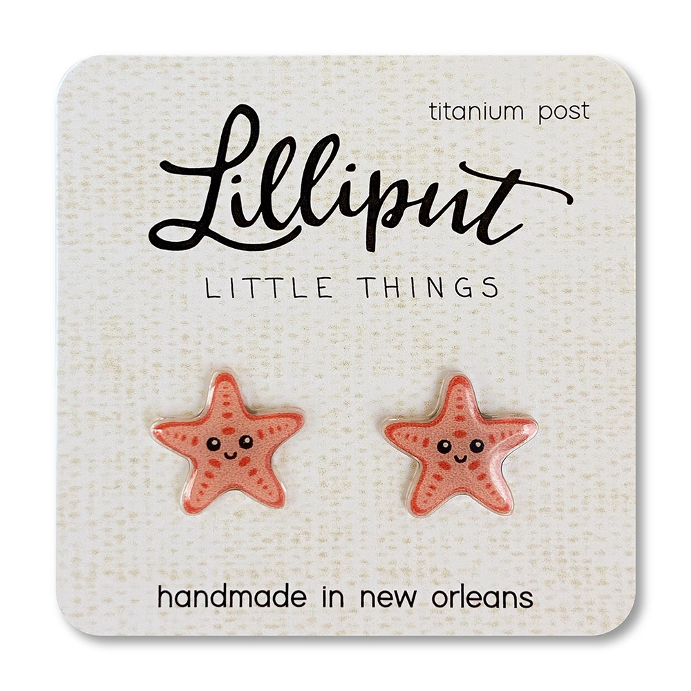 Lilliput Little Things Lilliput Little Things Earrings - Coral Starfish