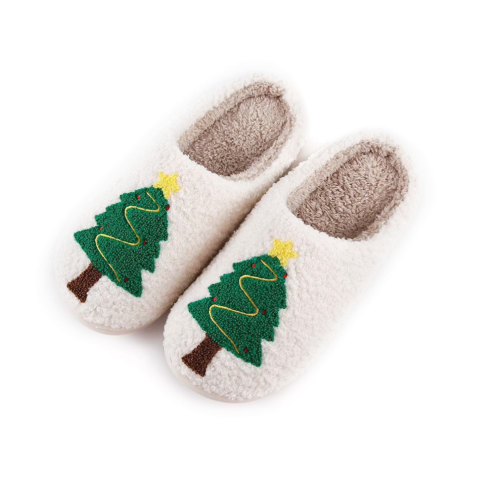 Shop Lev Shop Lev Plush Slippers - Christmas Tree
