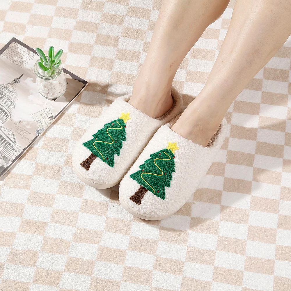 Shop Lev Plush Slippers - Christmas Tree