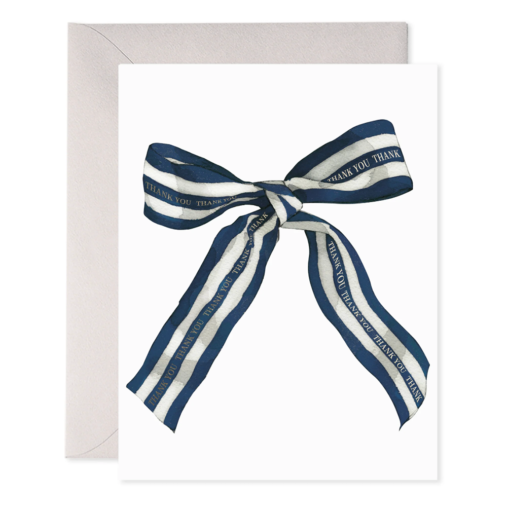 E. Frances Card - Striped Bow Thank You