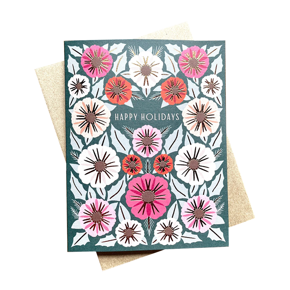 Katharine Watson Card - Happy Holidays Green