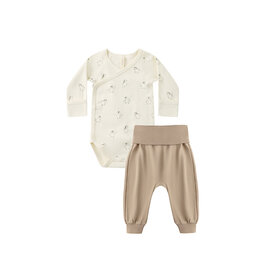 Quincy Mae Quincy Mae Side Snap Bodysuit + Pant Set - Penguins