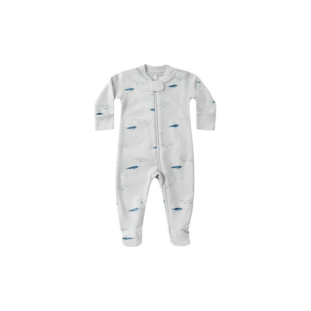 Quincy Mae Zip Long Sleeve Sleeper Footie - Narwhals