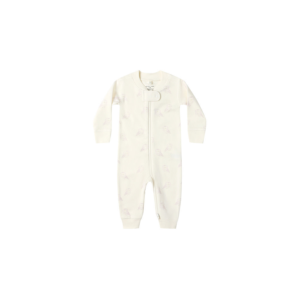 Quincy Mae Zip Long Sleeve Sleeper Footie - Snow Owls