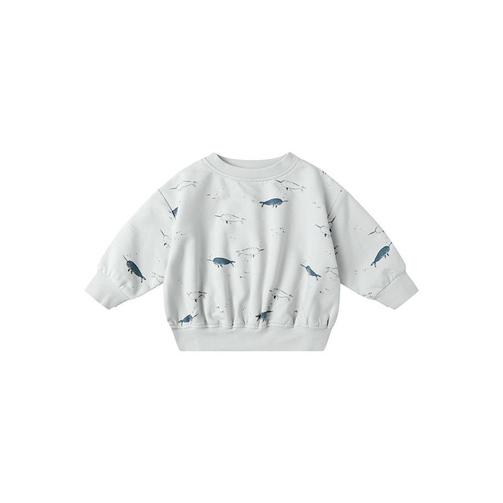 Quincy Mae Relaxed Fleece Sweatshirt - Narwhals