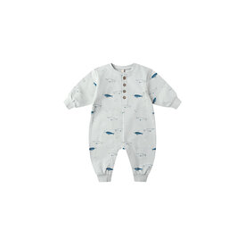 Quincy Mae Quincy Mae Relaxed Fleece Jumpsuit - Narwhals