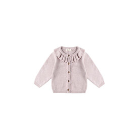 Quincy Mae Quincy Mae Ruffle Collar Cardigan - Lilac