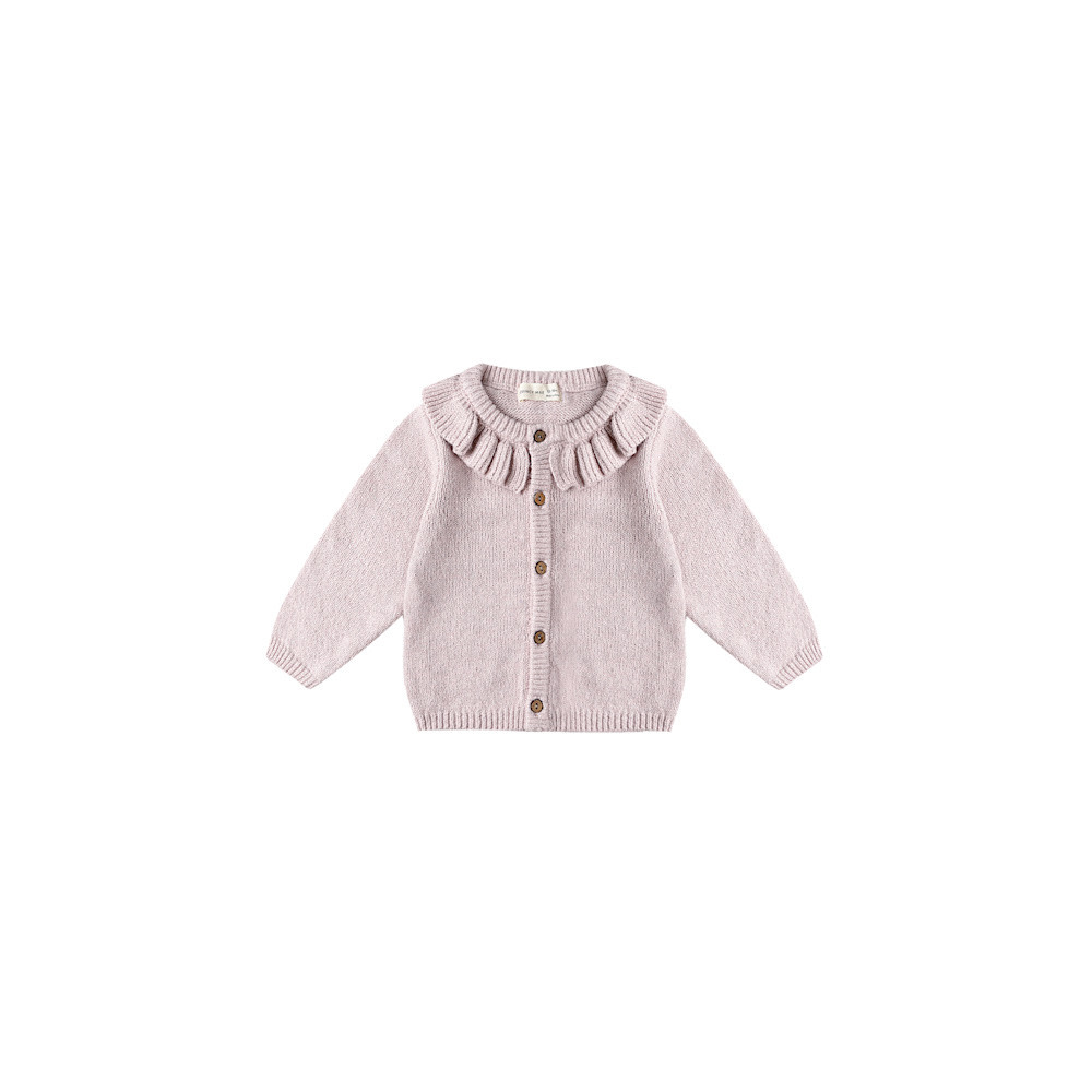 Quincy Mae Quincy Mae Ruffle Collar Cardigan - Lilac