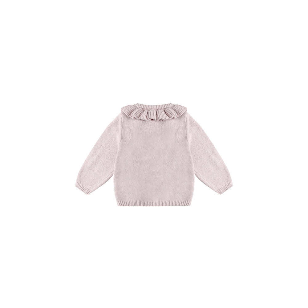 Quincy Mae Ruffle Collar Cardigan - Lilac