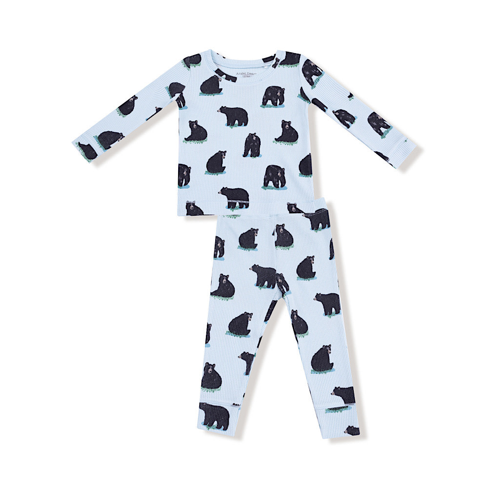 Angel Dear Long Sleeve Loungewear Set - Black Bear