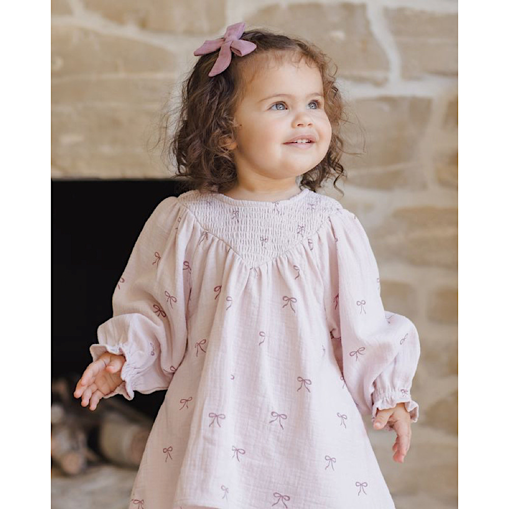 Quincy Mae V Smocked Dress - Bows