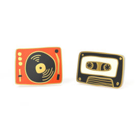 Yellow Owl Workshop Yellow Owl Workshop Earrings - Record Player & Tape