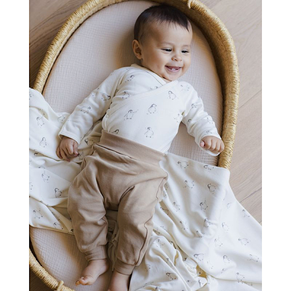 Quincy Mae Side Snap Bodysuit + Pant Set - Penguins