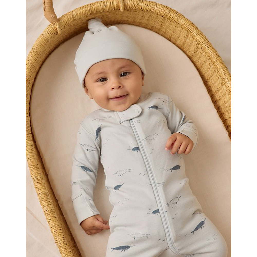 Quincy Mae Zip Long Sleeve Sleeper Footie - Narwhals