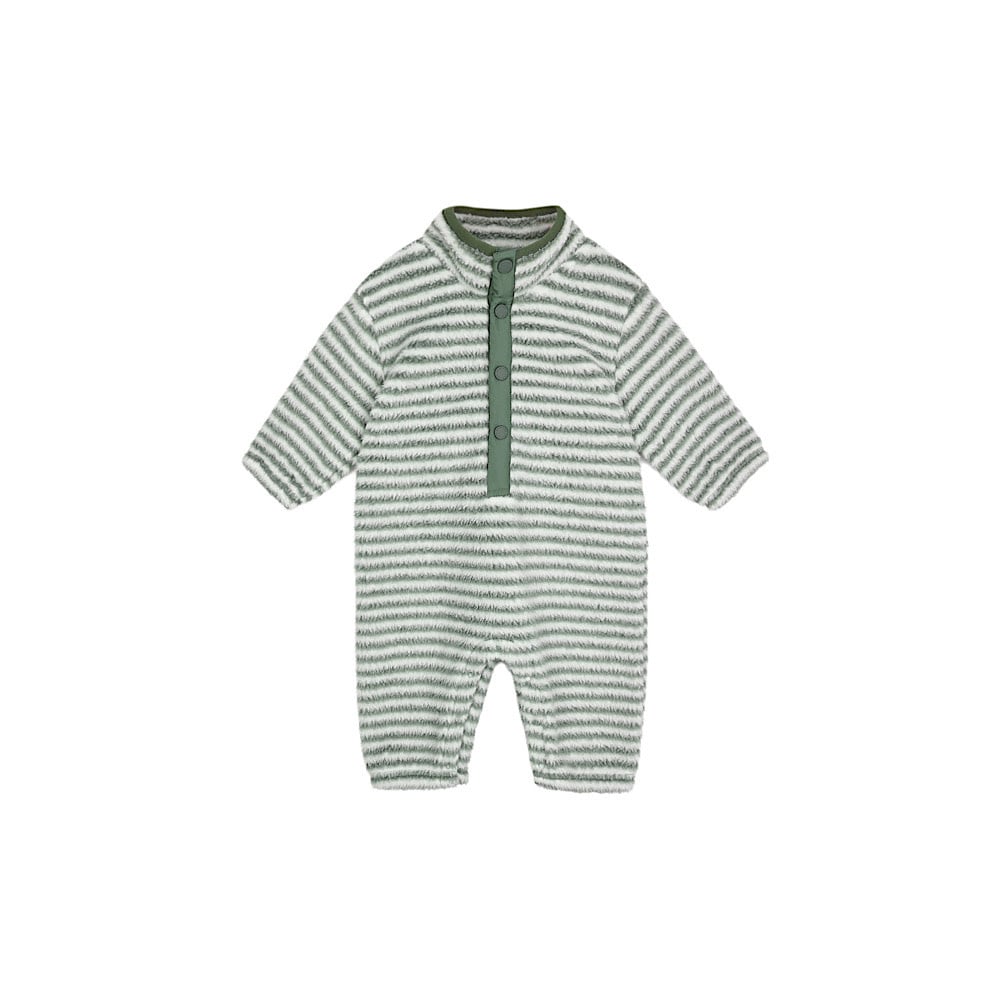 Rylee + Cru Fuzzy Winter Jumpsuit - Evergreen Stripe