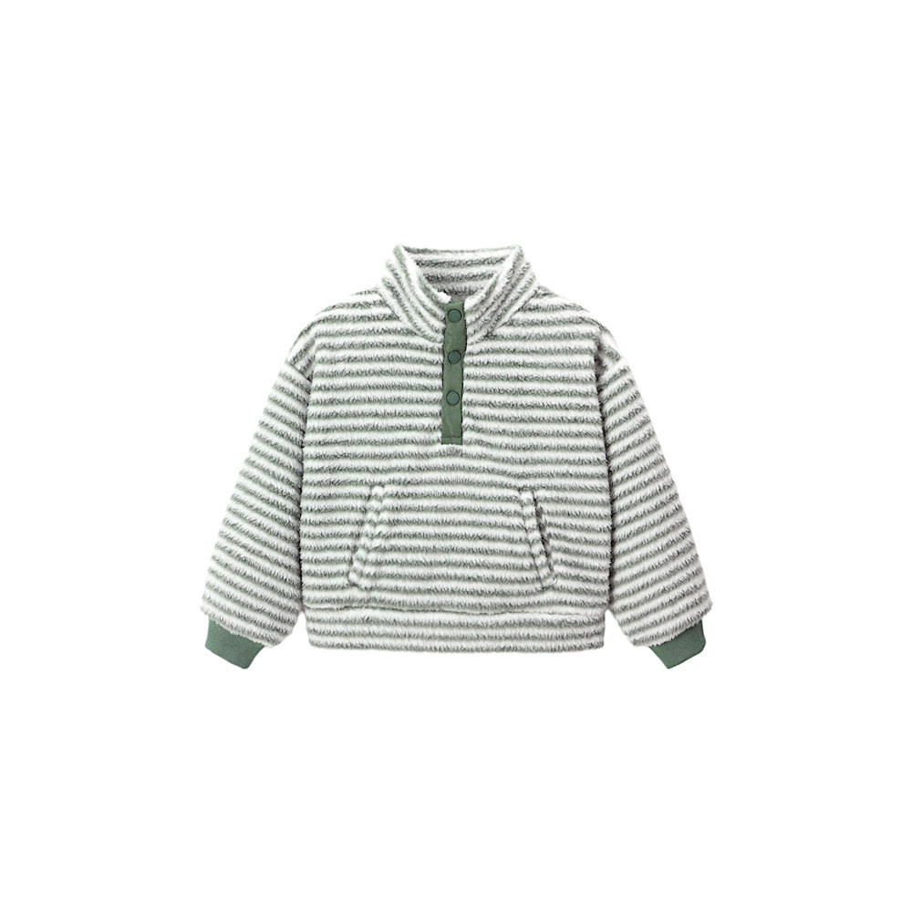 Rylee + Cru Snap Pullover - Evergreen Stripe