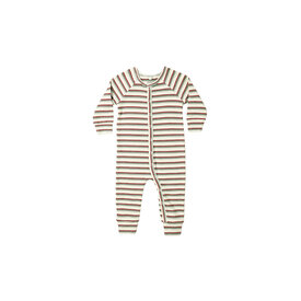 Rylee + Cru Rylee + Cru Organic Long John Pajamas - Holiday Stripe