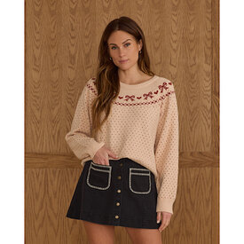 Rylee + Cru Rylee + Cru Women's Fair Isle Sweater - Bows