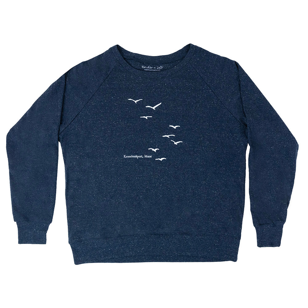 cinder + salt Cinder + Salt Adult Slouchy Pullover - Kennebunkport Seagulls